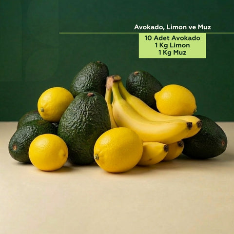 Avokado 10 Adet+ 1 Kg Limon+1 Kg Muz