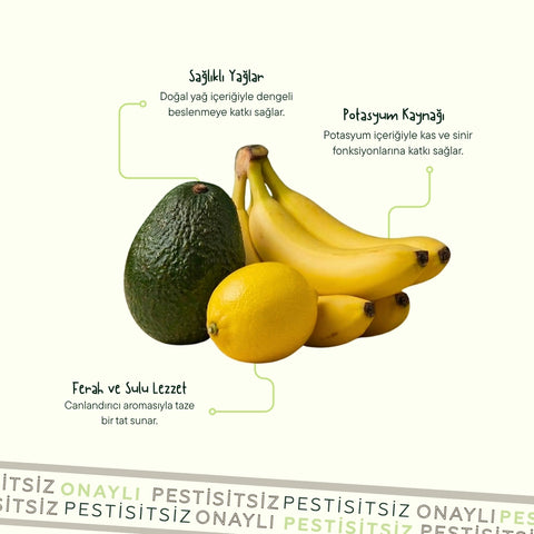 Avokado 10 Adet+ 1 Kg Limon+1 Kg Muz